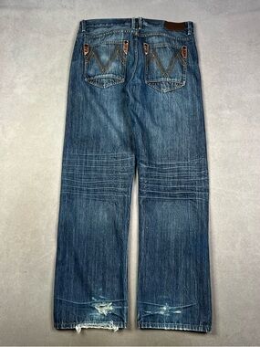 Y2K Sean John Men's Distressed Blue Denim Baggy Jeans